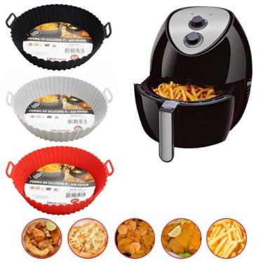 Imagem de Kit 3 Forma Assadeira Para Fritadeira Air Fryer Microondas Forno Em Si