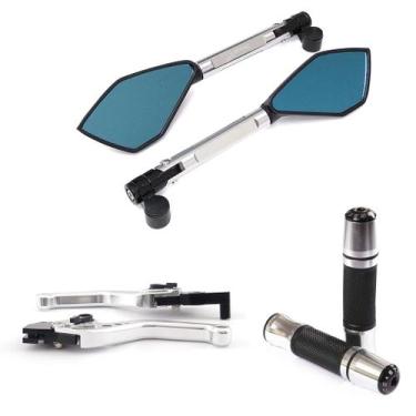 Imagem de Kit Manopla Retrovisor Manete Nxr Bros 125 150 160 a lona - NoBrand, P