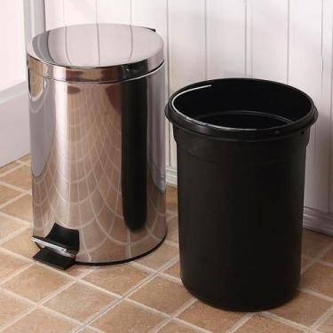 Imagem de Cesto De Lixo C/Pedal Inox Lixeira Banheiro Cozinha 12L - Clink, CK651
