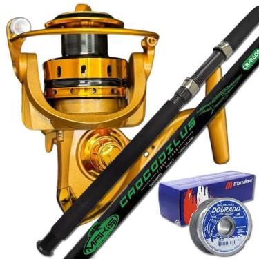 Imagem de Kit Pesca Molinete MR7000 6 Rol Vara Taue 40lb linha - Makis Fishing