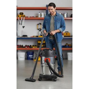 Imagem de Aspirador Água Pó 15L Inox 1400W Profissional Potente - Congratulation