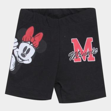 Imagem de Short Infantil Disney Minnie College Feminino, Preto, 2A