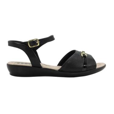Imagem de Sandália Feminina Piccadilly 500406 Napa Preto, Pt, Napa preto, 37