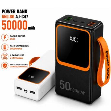 Imagem de Power Bank 50.000mAh Turbo 66W Carga Rápida Carregador Portátil Univer