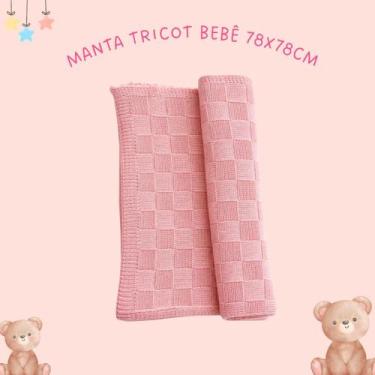 Imagem de Manta Tricot Bebê 78x78cm Leve e Confortável Para Enxoval Maternidade 