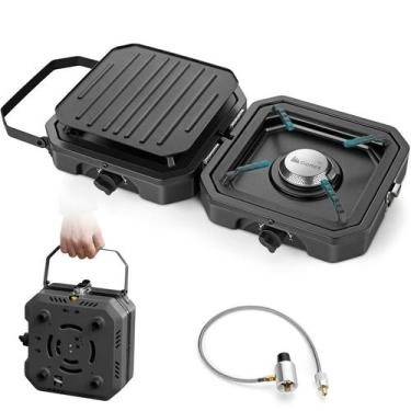 Imagem de Fogão Portátil Gonex 2 Burner 16.000 BTU Dobrável Preto