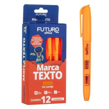 Imagem de Caixa Com 12 Unidades Caneta Marca Texto Colorida Para Papelaria Escol