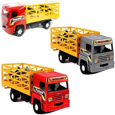 Imagem de Caminhao boiadeiro turbo roda livre colors com 4 cavalos 37cm - DIVERP