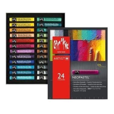 Imagem de Giz Pastel Oleoso Caran D'ache Profissional 24 Cores Neopast