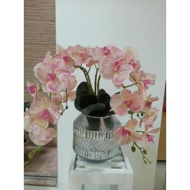 Imagem de Arranjo Artificial Orquídeas Rosa com Folhagem. - Espaço das Flores
