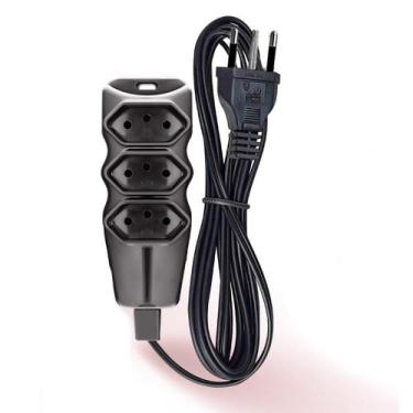 Imagem de Extensão Pratik Cabo PP 2P+T 3X0,75mm 3 Tomadas 3m Preto