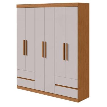 Imagem de Guarda-Roupas 6 Portas 4 Gavetas com Pés sem Espelho Zeus - Lp - Rei d