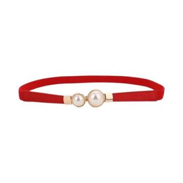 Imagem de Cinto Elegante Retro Com Pérolas E Fivela Dupla Para Vestidos - NONE, 