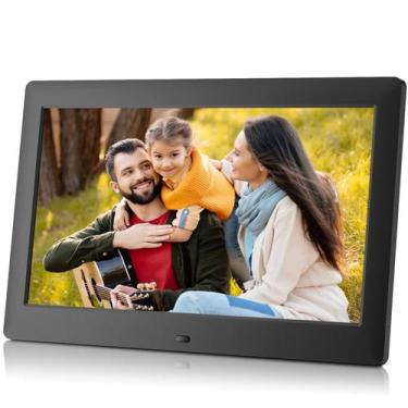 Imagem de Porta-Retratos Digital Dhwazz 10,1" - Tela IPS, Cartão SD e USB