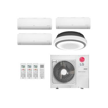 Imagem de Ar-Condicionado Multi Split Inverter LG 48.000 (2x Evap HW 7.000 + 1x Evap HW 12.000 + 1x Evap Cassete Round 36.000) Quente/Frio 220V
