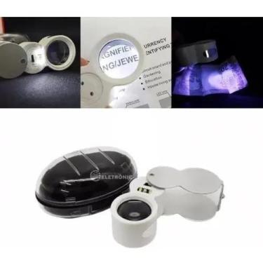 Imagem de Mini Lupa 40x Chaveiro Com Estojo Luz Bateria Joalheiro - Congratulati