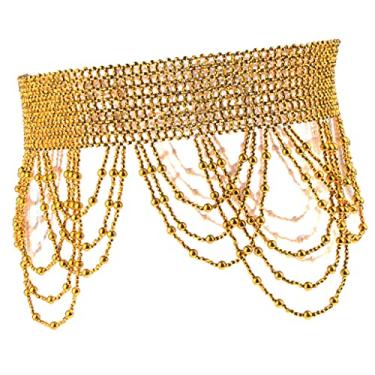 Imagem de Milageto Acessórios Da Correia Da Corrente Dança Do Ventre com Borla de Diamante Da Imitação, Ouro