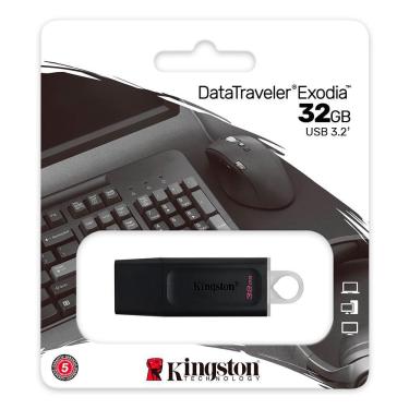 Imagem de Pen Drive Kingston, Exodia, 32 Gb, Usb 3.2, Preto, Dtx/32Gb