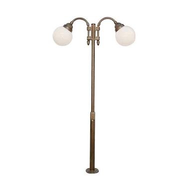 Imagem de Poste Colonial Americano Para Jardim Alumínio 02 Globo 2,34M