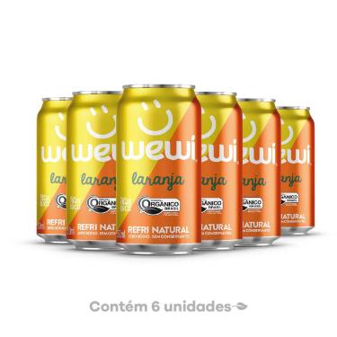 Imagem de  Refrigerante laranja Orgânico Wewi Pack Com 6 Latas 350 ml