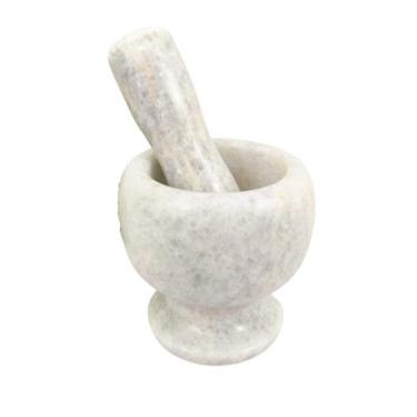 Imagem de Pilão Socador Bowl Mármore Branco Chefe Cozinha Gourmet