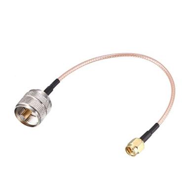 Imagem de uxcell SMA macho para UHF PL-259 macho RG316 RF cabo coaxial coaxial 0,15 m/0,5 pés