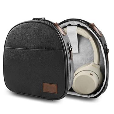 Imagem de Geekria Bolsa para fones de ouvido compatível com JBL, Audio-Technica, M&D, B&O, Bose, Grado, Sony Case, bolsa protetora de transporte de viagem com armazenamento de cabo (preto)