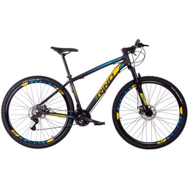 Imagem de Bicicleta Aro 29 Rino Everest Color 24v Cambios Shimano - Freio Hidraulico (Amarelo/Azul, 15)