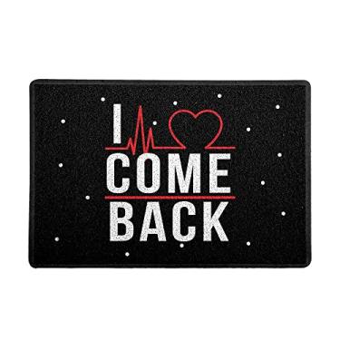 Imagem de Capacho/Tapete, tamanho 60x40cm, na cor preto, modelo I LOVE COME BACK