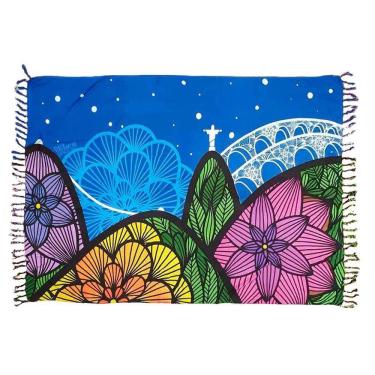 Imagem de Canga De Praia 100% Viscose - Rafa Mon Rio Azul 1,60Mx1,10M