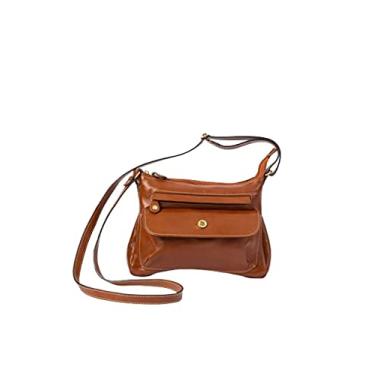 Imagem de Bolsa Selma Transversal Feminina Betania Couros Tiracolo em Couro Legitimo (Caramelo)