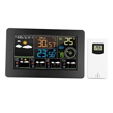 Imagem de Qudai Multifuncional Cor WiFi Estação Meteorológica Controle de APP Monitor Inteligente de Clima Monitor de Temperatura Interior e Externo Umidade Barométrica Velocidade do Vento Velocidade Relógio NP