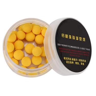 Imagem de SolUptanisu 30 peças/caixa flutuante isca de pesca 3 sabores flutuante esfera carpa de pesca espuma pop-up iscas flutuantes iscas flutuantes, 10/12 mm opcional, Yellow(No Flavor), 10MM