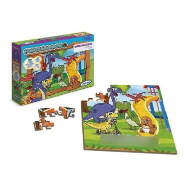 Imagem de Quebra Cabeça Dinossauro Fofossauro Grande Em Madeira Infant