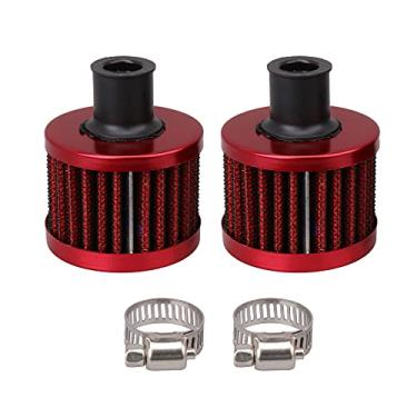 Imagem de BQLZR Tampa de válvula de ventilação de cárter de entrada de ar de óleo de cone vermelho de 13 mm filtro de respiração pacote com 2