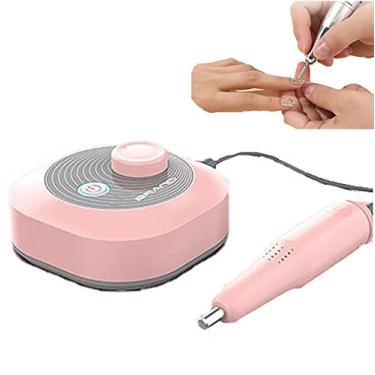 Imagem de Yajun Ferramentas de arte de unhas de manicure, kit de máquina de perfuração elétrica de unhas, conjunto de pedicure portátil para unhas de gel acrílico ferramentas de polimento de dedos, rosa