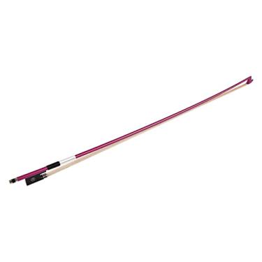 Imagem de DOYING Arco de violino 4/4 fibra de carbono bastão redondo rã de ébano crina de cavalo branco bem equilibrado arco de violino