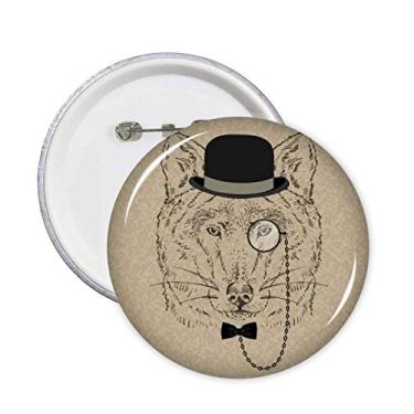 Imagem de Broche de Lobo Suave Estilo Britânico Broche de Vidro Emblema de Botão Decoração 5 peças