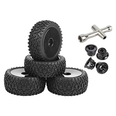 Imagem de Colaxi 4 Rear Buggy Tires 1:10 Spare Parts Model 12mm Vehicles Model Replacement Wheels Tires for Lrp , Black