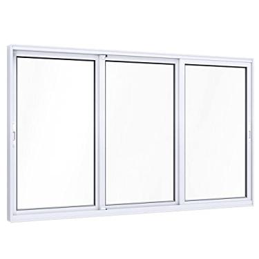 Imagem de Janela de Correr Alumínio Lateral 3 Folhas Móveis Lucasa Eccellente 100cmx200cm Branco