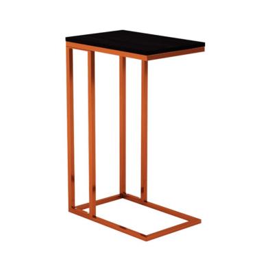 Imagem de Mesa Lateral Retangular Elena Wood Cobre e Preta