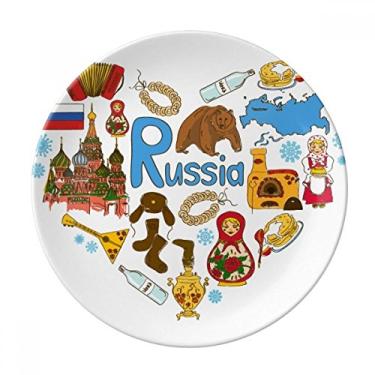 Imagem de Prato de sobremesa da Catedral de São Basílio da Rússia em porcelana decorativa de 20,32 cm