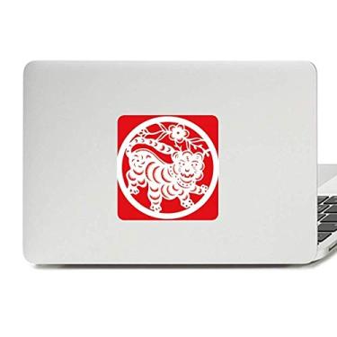 Imagem de Adesivo de vinil com desenho de tigre e animal do zodíaco da China para decoração de PC