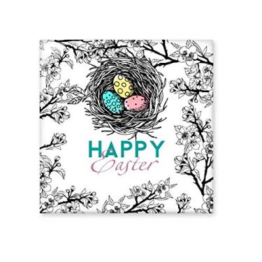 Imagem de Azulejo de cerâmica brilhante Happy Easter Religion Festival Ninho de ovos Pedra adornada de tijolos vitrificados