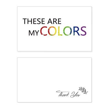 Imagem de LGBT Bandeira de arco-íris "Estas são minhas cores", cartão de agradecimento, papel de aniversário, agradecimento de casamento