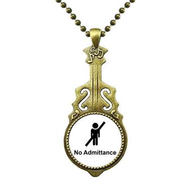 Imagem de DIYthinker Colar No Admittance Black Symbol Pattern Necklace Antique Guitar Jewelry Music Pendant