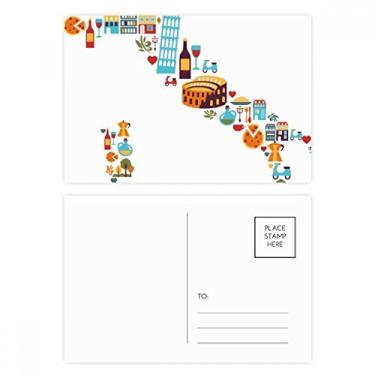 Imagem de Mapa da bandeira nacional da Itália conjunto de cartão postal de aniversário cartão de agradecimento