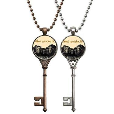 Imagem de OFFbb-USA Colar com pingente de chave do Caribou da América do Norte para decoração de casais