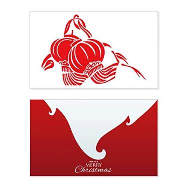 Imagem de Lanterna chinesa com estampa de lótus vermelha para feriado, cartão de felicitações, mensagem de Natal