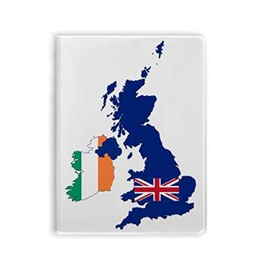 Imagem de Mapa da Grã-Bretanha Bandeira Irlanda País Reino Unido Capa de Goma Diário Capa Macia Diário